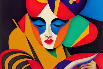 Festival illustration carnival art background party celebration artwork fashion 
style texture colorful decorative abstract event concert people costume