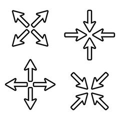 Abstract arrows set. Cross symbol. Vector illustration. stock image. 