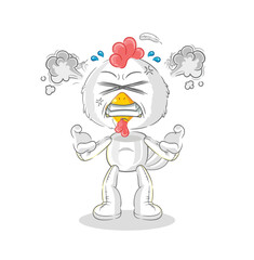 chicken very angry mascot. cartoon vector