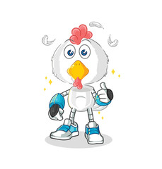 chicken robot character. cartoon mascot vector