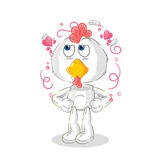 chicken shy vector. cartoon character