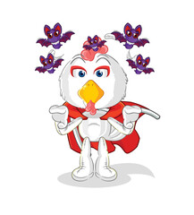 chicken Dracula illustration. character vector