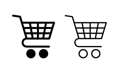 Shopping icon vector for web and mobile app. Shopping cart sign and symbol. Trolley icon