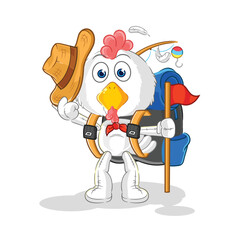 chicken scout vector. cartoon character