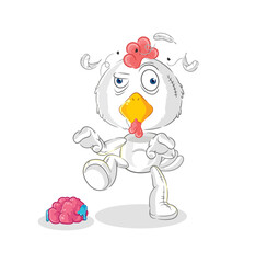 chicken zombie character.mascot vector