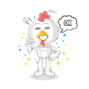 chicken agree mascot. cartoon vector