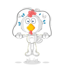 chicken jump rope exercise. character vector
