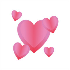 Collection of heart illustrations, Love symbol icon set, love symbol vector.