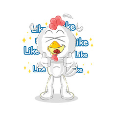 chicken give lots of likes. cartoon vector