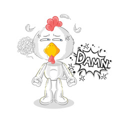 chicken very pissed off illustration. character vector