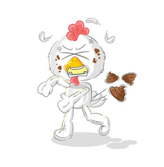chicken throwing shit vector