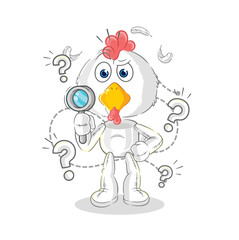 chicken searching illustration. character vector