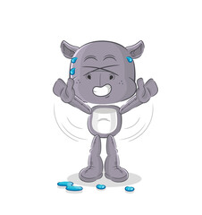 hippopotamus stretching character. cartoon mascot vector
