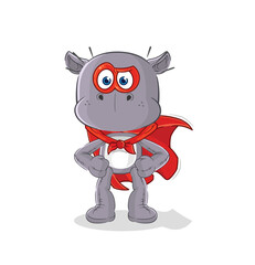 hippopotamus heroes vector. cartoon character
