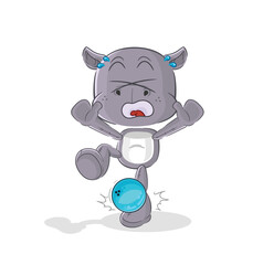 hippopotamus hiten by bowling cartoon. cartoon mascot vector