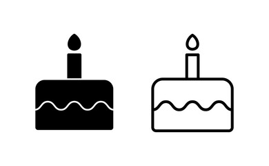 Cake icon vector for web and mobile app. Cake sign and symbol. Birthday cake icon