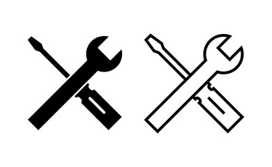Repair tools icon vector for web and mobile app. tool sign and symbol. setting icon. Wrench and screwdriver. Service