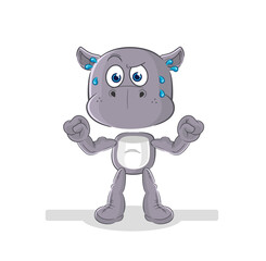 hippopotamus muscular cartoon. cartoon mascot vector