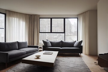 Fototapeta premium Modern living room with sofa and furniture