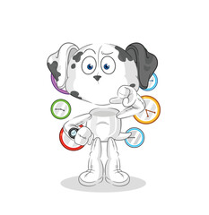 dalmatian dog with wristwatch cartoon. cartoon mascot vector