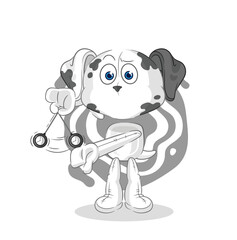 dalmatian dog hypnotizing cartoon. cartoon mascot vector