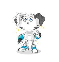 dalmatian dog robot character. cartoon mascot vector
