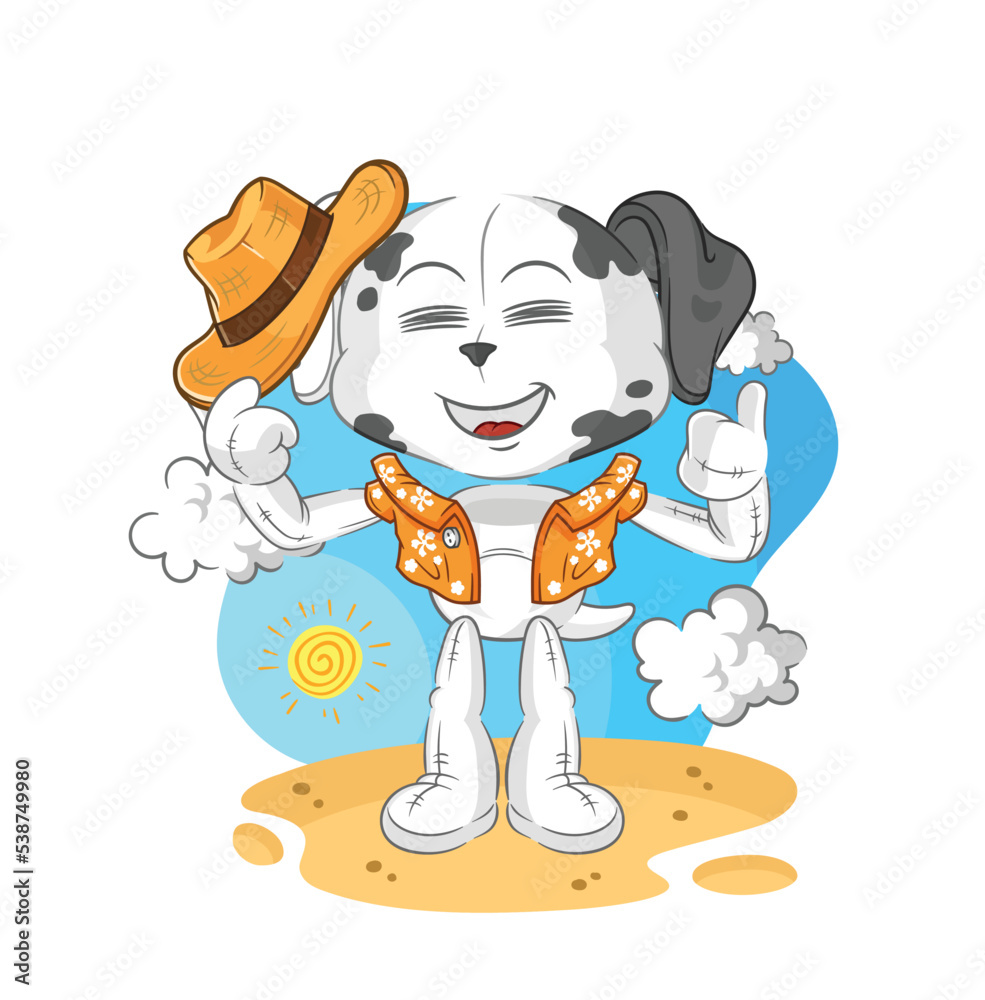 Canvas Prints dalmatian dog go on vacation. cartoon mascot vector