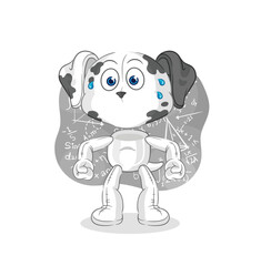 dalmatian dog thinking hard vector. cartoon character