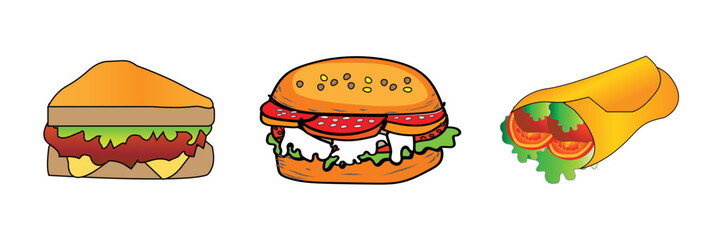Delicious burger food image design