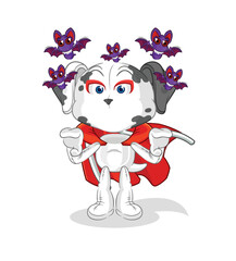 dalmatian dog Dracula illustration. character vector