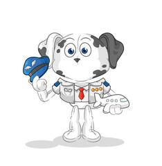 dalmatian dog pilot mascot. cartoon vector