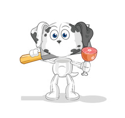 dalmatian dog Butcher illustration. character vector