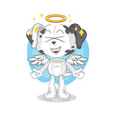 dalmatian dog angel with wings vector. cartoon character