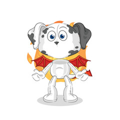 dalmatian dog demon with wings character. cartoon mascot vector