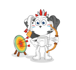 dalmatian dog native american tribe. cartoon mascot vector