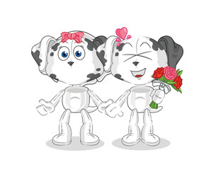 dalmatian dog wedding cartoon. cartoon mascot vector