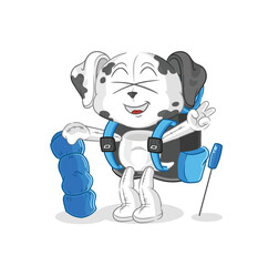 dalmatian dog go camping mascot. cartoon vector