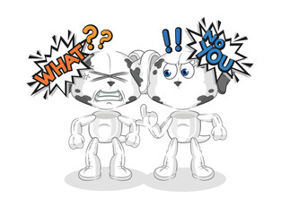 dalmatian dog arguing each other cartoon vector
