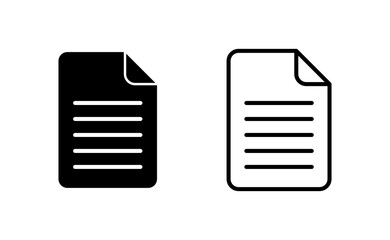Document icon vector for web and mobile app. Paper sign and symbol. File Icon