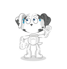 Fototapeta premium dalmatian dog eavesdropping vector. cartoon character