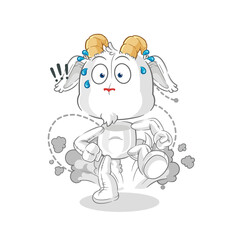 mountain goat running illustration. character vector