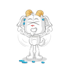 mountain goat stretching character. cartoon mascot vector