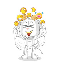 mountain goat laugh and mock character. cartoon mascot vector