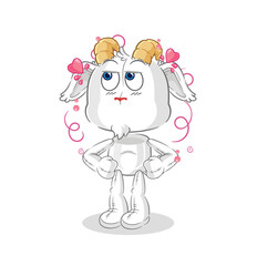 mountain goat shy vector. cartoon character
