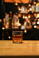 Barman pouring whiskey whiskey glass beautiful night