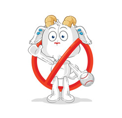 say no to mountain goat mascot. cartoon vector