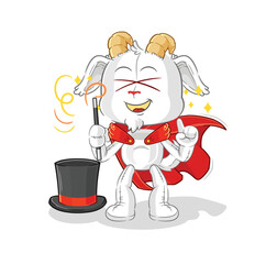 mountain goat magician illustration. character vector