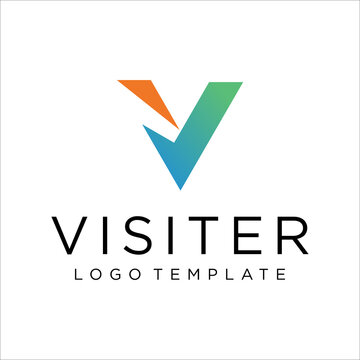 V Letter logo icon design template elements
