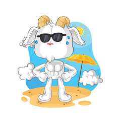 mountain goat sunbathing in summer. character vector