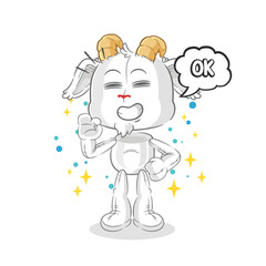 mountain goat agree mascot. cartoon vector